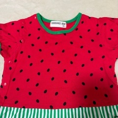 🍉すいか🍉 CROISSANCE BEBE スイカ柄ロンパース  70cmの画像