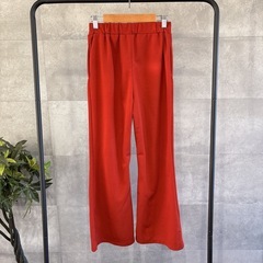 【美脚見え】スプレイプレミアム フレアパンツ ウエストゴム M相当 レンガ色の画像