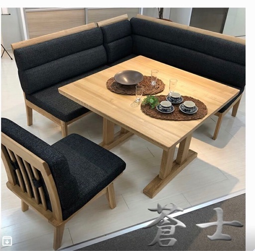 決まりました！マナベ 定価19万円 ダイニングテーブル ソファ2つセット