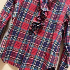 ラルフローレン　チェック柄　フリルシャツの画像