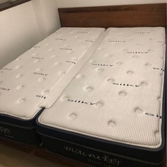 NITORI クイーンベッドフレーム(モード 2MBR) 、DUAL POCKET HIGH GRADE（クイーンサイズ／分割タイプ）の画像