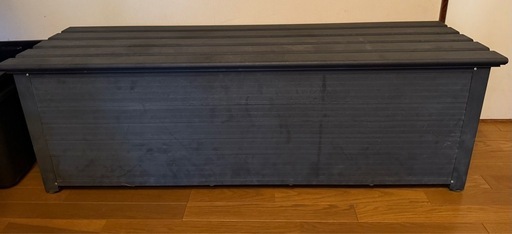カインズ 静かに開閉できるアルミ収納ベンチ ブラック 幅150cm 奥行45cm 高さ48cm 縁台 屋外収納