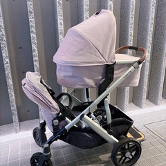 双子　年子　ベビーカー　UPPAbaby VISTA V2 アッパベビー ベビーカー フルセット コット未使用 2人乗り 3人乗り対応 の画像