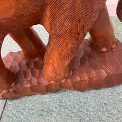 【特大 木彫り ゾウ 置物】高さ約50cm 重厚彫刻 アンティーク ヴィンテージ インテリアの画像