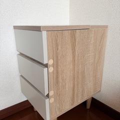 美品ナチュラルウッド シンプルモダン チェスト 3段の画像