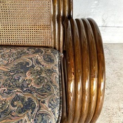 ✿アジアンリゾートポップ✿籐フレーム 2人掛け　ラブソファ　オールドラタンの画像