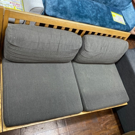 ⭐️ブランド⭐️karimoku カウチソファ 天然木 折脚 オーク材  スツール付き ローテーブルにも No.2943 KE