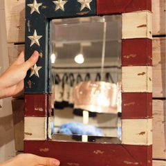 メタル USAフラッグ フレームMETAL USA FLAG MIRRORの画像