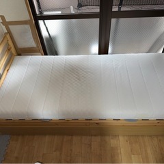 収納付きシングルベッド+マットレスの画像