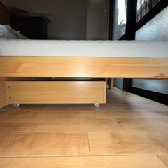 収納付きシングルベッド+マットレスの画像