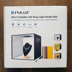 40cm 撮影ボックス 3色温度調光 160個leds搭載 12色背景色付きの画像