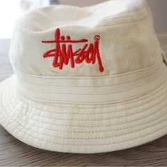 STUSSY 帽子 ハット ホワイトの画像