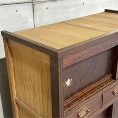 ★1950年代★ 昭和レトロ 水屋箪笥 和風食器棚 古民家家具 引戸収納 飾り棚の画像