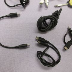 ( E-1054 )Type-C to Type-Cケーブル１０本アダプター２個セット⑥ELECOMケーブルあり 中古 通電確認済みの画像