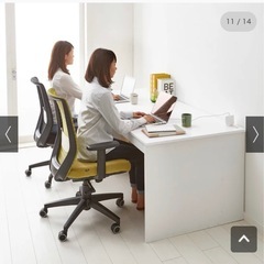 ディノス PCデスク　学習机 3点セット 幅160cm 美品 ホワイトの画像