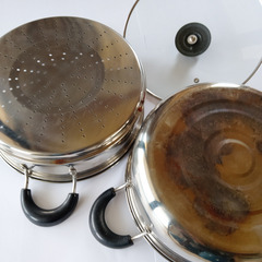 蒸し器　ガラスふた付きの画像