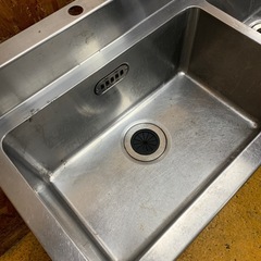 a(7862) マルゼン 2槽シンク W1200D450H800 BG100 キッチン シンク 流し台 業務用 飲食店 直接引き取りも歓迎 大阪の画像