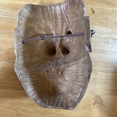 般若の面　木彫りの画像
