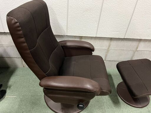 1人用 リクライニングチェア オットマン付 回転 パーソナルチェア 幅73cm×奥行80cm～110cm×高さ85cm～100cm