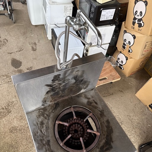 LPガス用 業務用 コンロ 蛇口ジャバラ付 600×600×460mm 厨房器具
