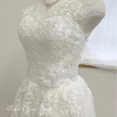 ウエディングドレス　前撮り　シフォンスカート　Sサイズの画像