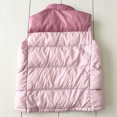ユニクロ ライトウォーム パデットベスト ピンク 100cmの画像