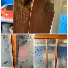 （Z）ガラス窓　2枚組　古民家　中古品の画像