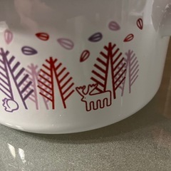 新品未使用 ホーロー鍋 網付き 天ぷら鍋 クマ & トナカイ柄の画像