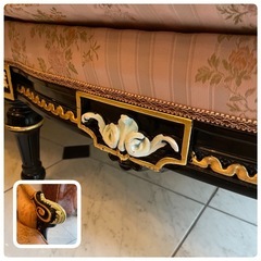 SILIK シリック　ロココ調　2人掛けソファ　3人掛けソファ　センターテーブル　3点セット LO STILE DI CLASSE イタリア製　高級家具　アンティーク調　猫脚の画像