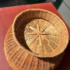 11169😸 竹籠 古道具 蓋付き の画像