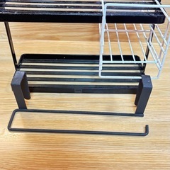 キッチン収納4点セット（ラック・吊りバスケットフック・まな板鍋蓋スタンド）特価の画像