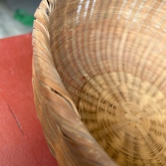 11389😸 竹籠 蓋付き 古道具の画像