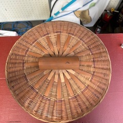 11389😸 竹籠 蓋付き 古道具の画像