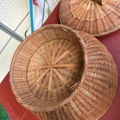 11389😸 竹籠 蓋付き 古道具の画像