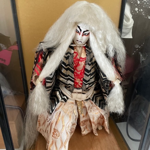 連獅子 高さ約42cm(台座含む) 日本人形 歌舞伎 昭和レトロ 骨董品 置物