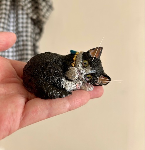 ハンドメイド黒白ハチワレこねこ