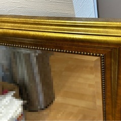 アンティークミラー　真鍮のような色味の画像