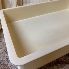 a(7864) サンコー 番重 5段 蓋１個付き W570D383H104 ばんじゅうA クリーム色 パン屋 弁当 食材 保管 運搬 コンテナの画像