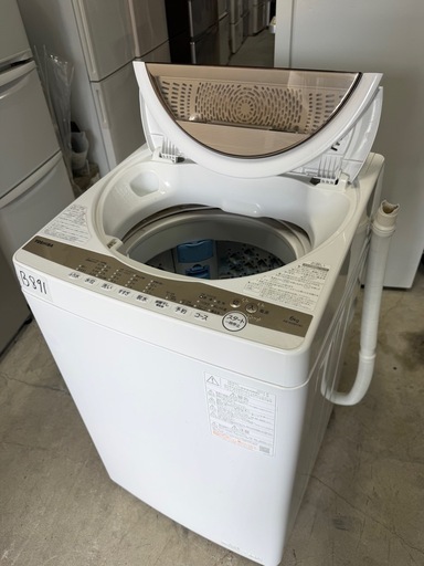 NO B891?福岡市内配送設置無料✨?全自動洗濯機 グランホワイト AW6GM1-W [洗濯6.0kg /簡易乾燥(送風機能) /上