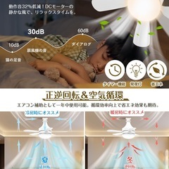 LED シーリングファンライト 扇風機 28W 3000lm E26 小型 天井ライト ファン付き照明 5枚羽根 DCモーター搭載 正逆回転 静音 無段階調光調色 6畳 8畳 タイマー 取付簡単 節電 軽量 空気循環 暑さ対策 寝室 和室 冷暖房換気 リモコン/引掛けモデルが付きの画像