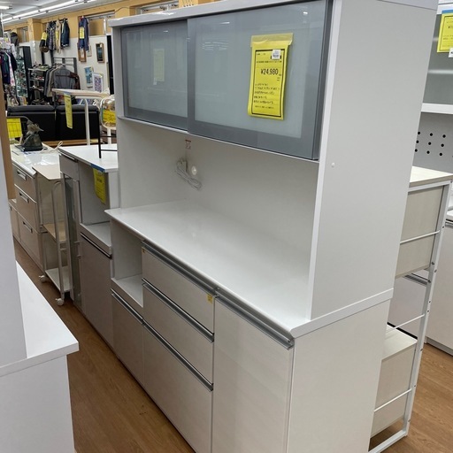 ☆ドリーム荒牧店☆ジモティー割引有☆ 松田家具/2枚スライド扉オープンボード/現状販売