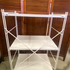 & スチールユニット3段シェルフ　キャスター付き（約）幅56cmの画像