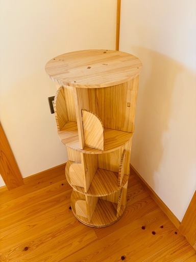 木製回転本棚 (岳パパ) 栗東の収納家具《本棚》の中古あげます・譲り