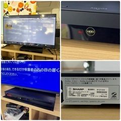 【超美品‼️】シャープ 2021年製 500GBブルーレイレコーダー アクオス Wチューナー DVD/BD ブラック♪の画像