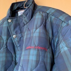 ユニセックス チェック グリーン ネイビー アウター Mの画像