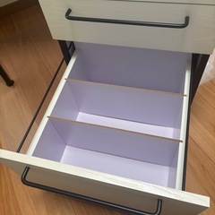 デスク用ワゴン ホワイト 木製の画像