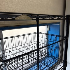 【ジャングル深井店】ミニメタルラック ブラック 収納家具 堺市 深井【FU274】の画像