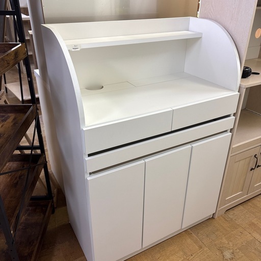 【ジャングル深井店】レンジ台 白 収納家具 キッチン家具 堺市 深井【FU271】