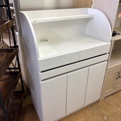 【ジャングル深井店】レンジ台 白 収納家具 キッチン家具 堺市 深井【FU271】の画像