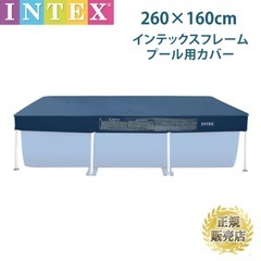 INTEX フレームプール 260×160cm カバー付きの画像